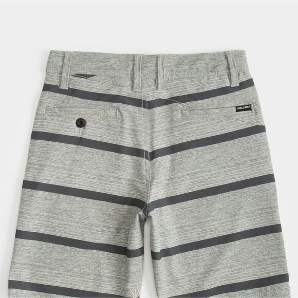 Volcom Frickin Surf N Turf Boys Hybrid Shorts Size 20 (30) Gray Black Stripe - Picture 5 of 6
